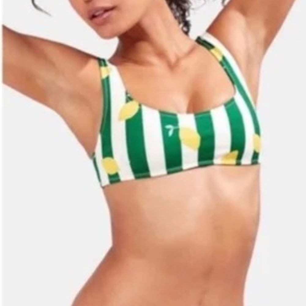 Solid & Striped The Elle Bikini Top in Lemon Size Large